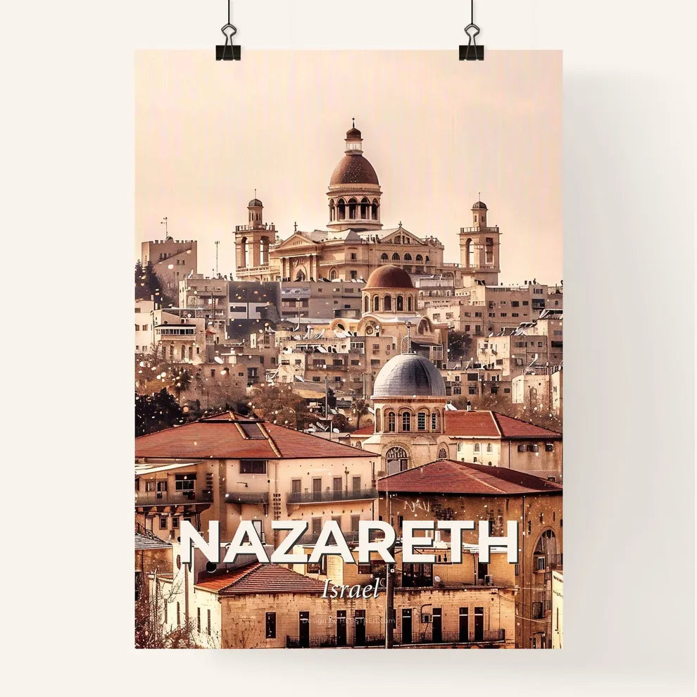 Nazareth Skyline Double Exposure Composite Art Poster Poster