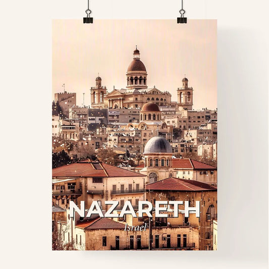 Nazareth Skyline Double Exposure Composite Art Poster Poster