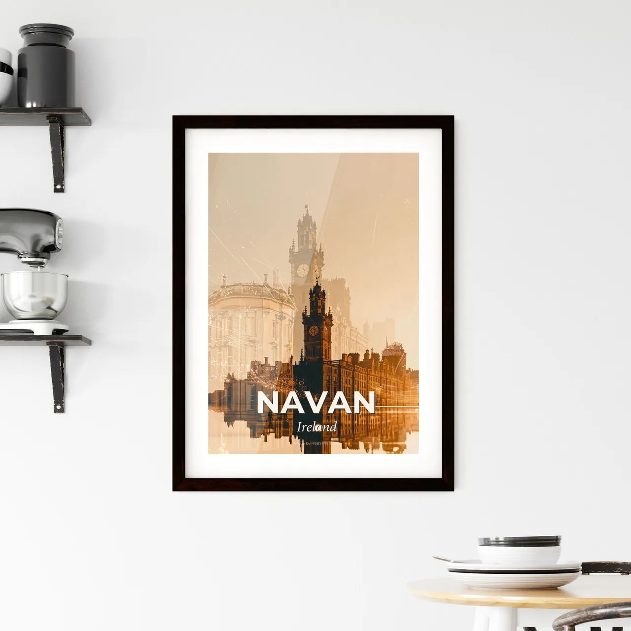 Navan Skyline Double Exposure Art Masterpiece Framed Print
