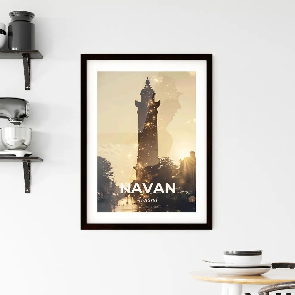 Navan Skyline Cityscape Double Exposure Art Framed Print