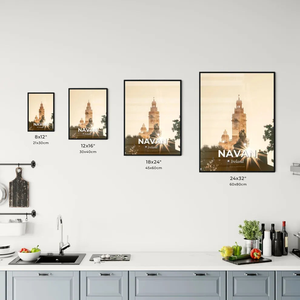 Navan, Ireland Cityscape Double Exposure Poster Office Art