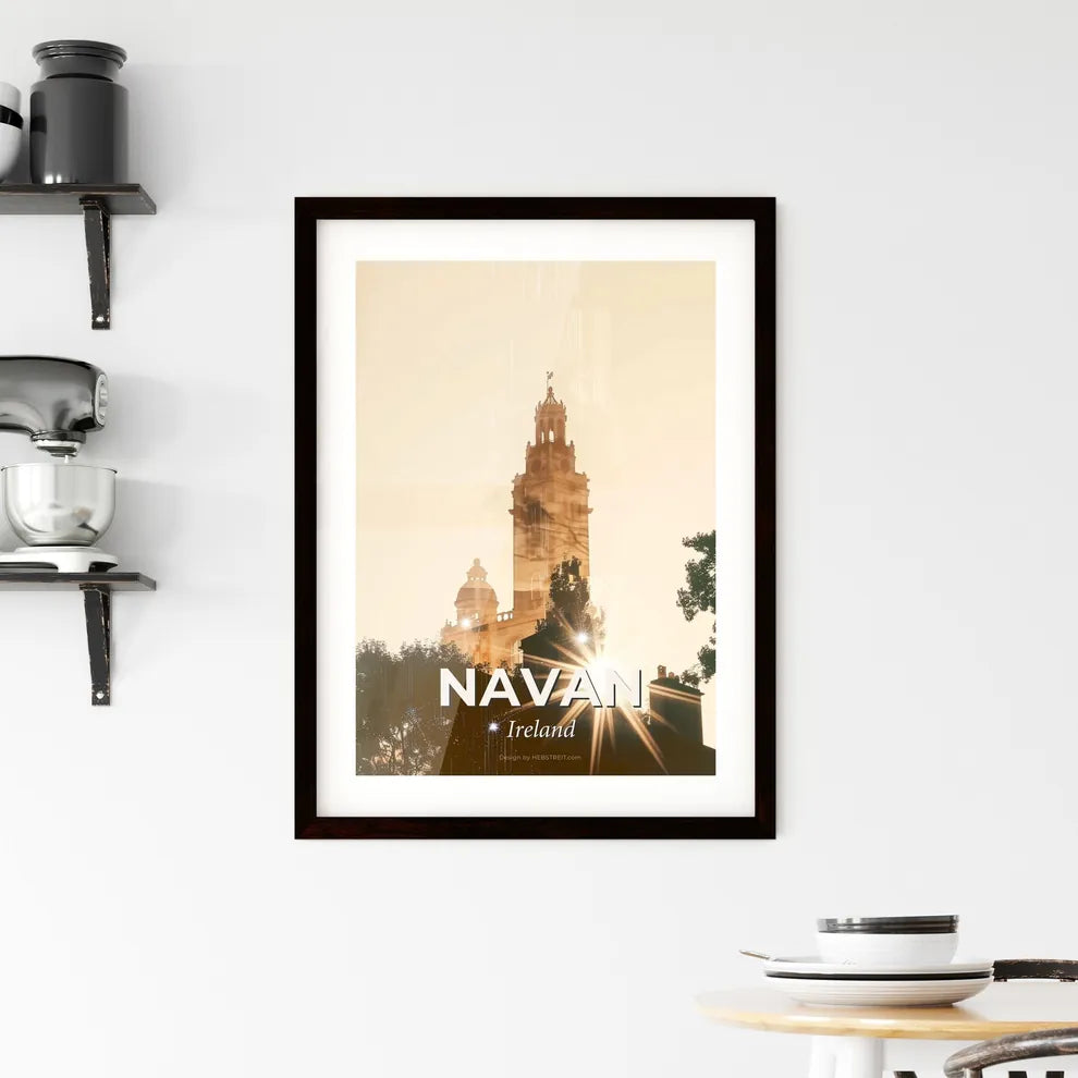 Navan, Ireland Cityscape Double Exposure Poster Framed Print