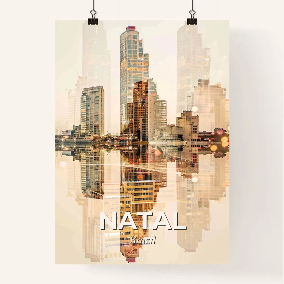 Natal City Skyline Art Deco Poster Poster