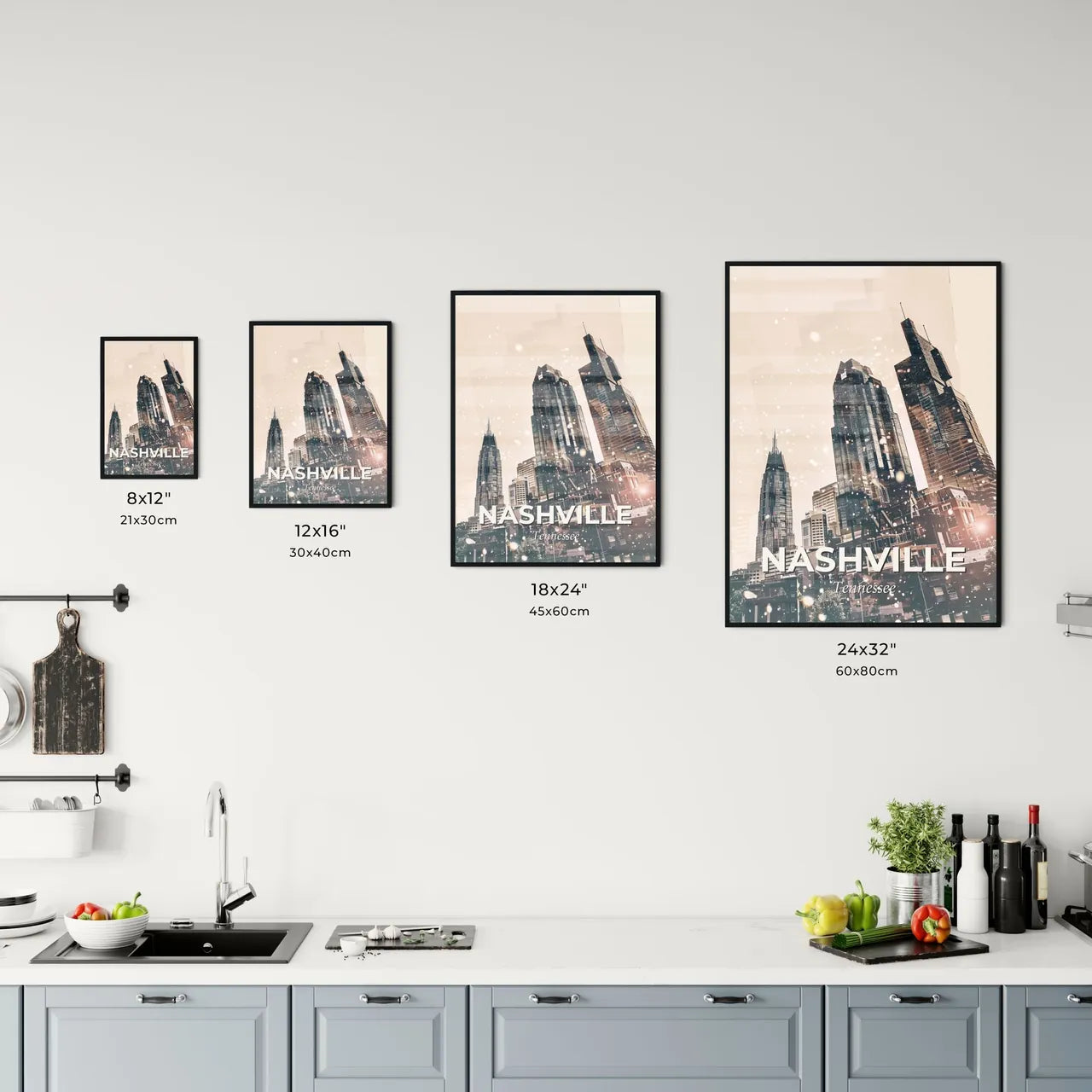 Nashville Skyline Cityscape Composite Art Design Office Art