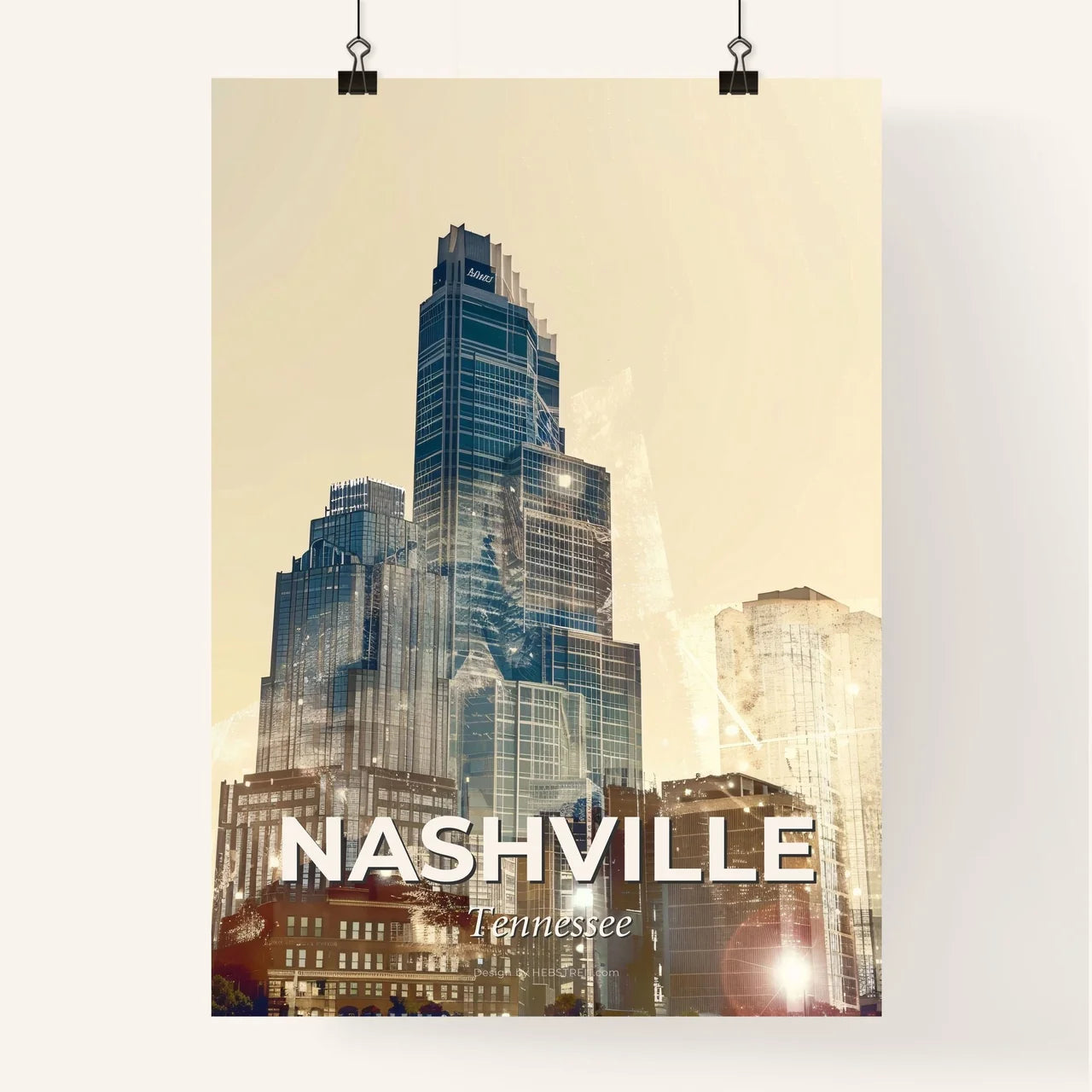 Nashville Sparkle Skyline Composite Poster