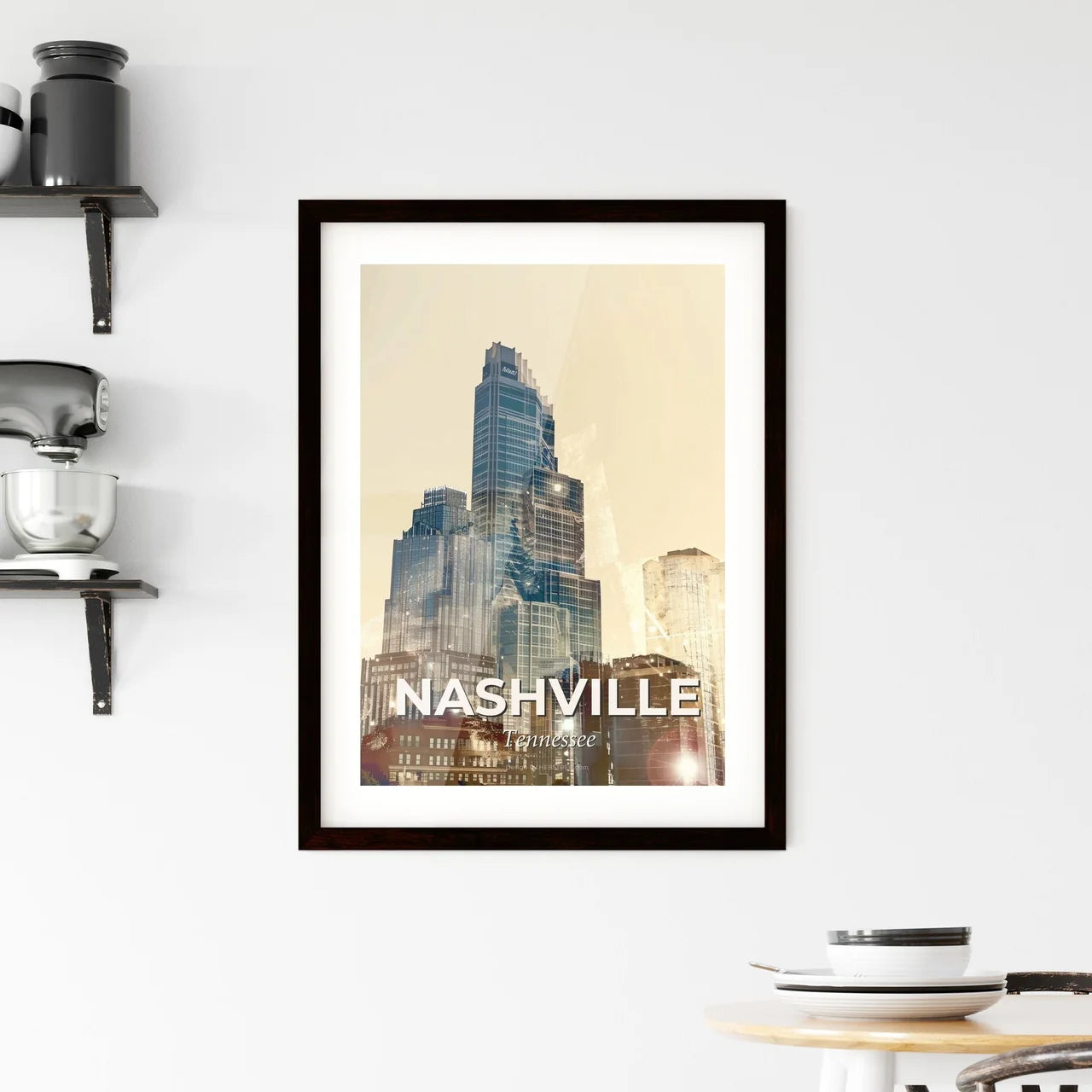 Nashville Sparkle Skyline Composite Framed Print