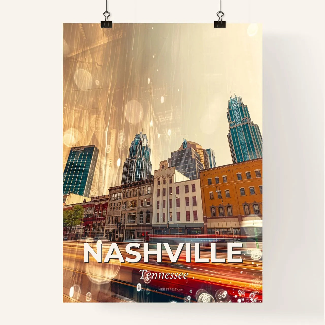 Nashville Iconography Skyline Poster Poster