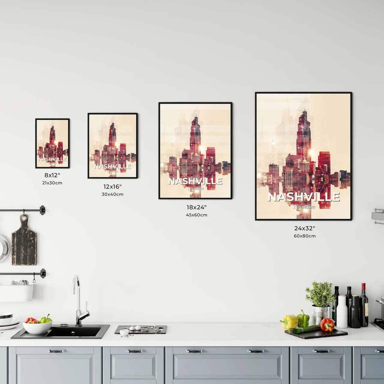Nashville Icons Cinematic Double Exposure Skyline Office Art