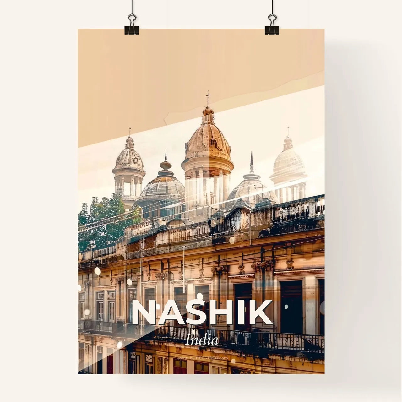Nashik India Double Exposure Skyline Sunset Poster Poster