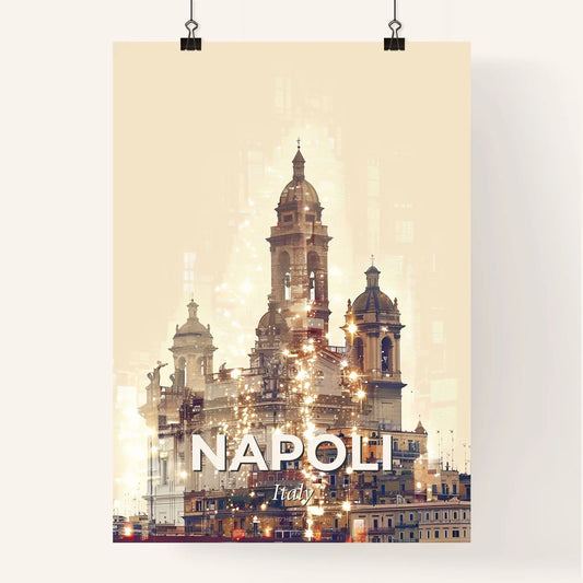 Naples City Lights Composite Art Poster Poster