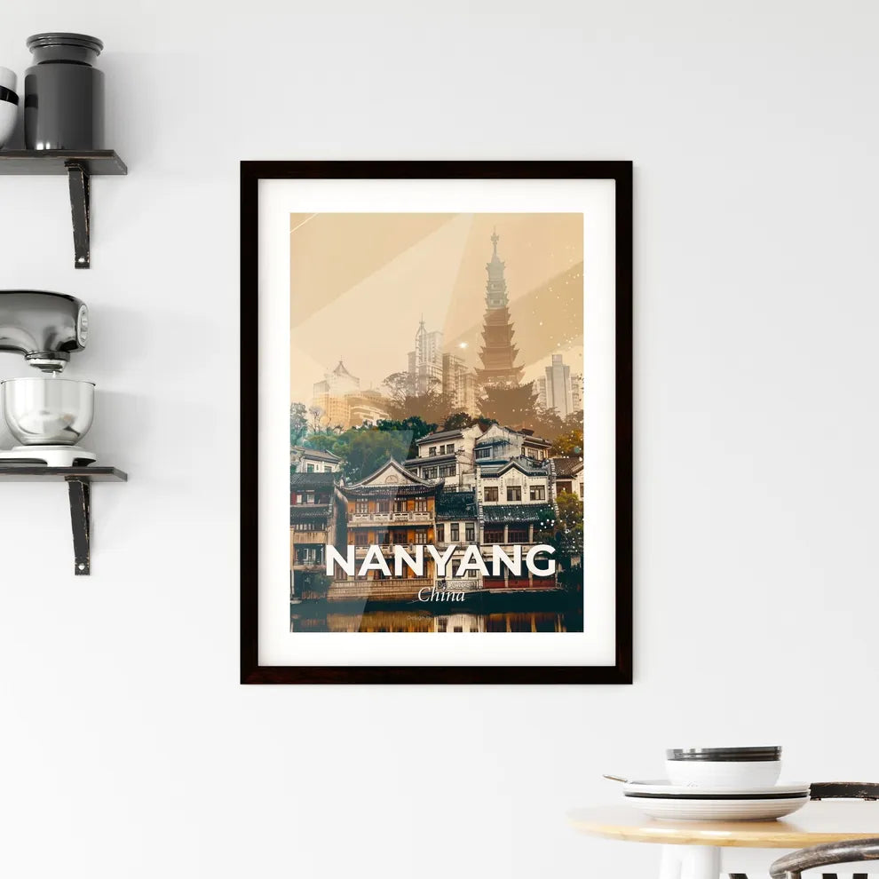 Nanyang Cityscape Poster: Local Colors and Sparkles Framed Print