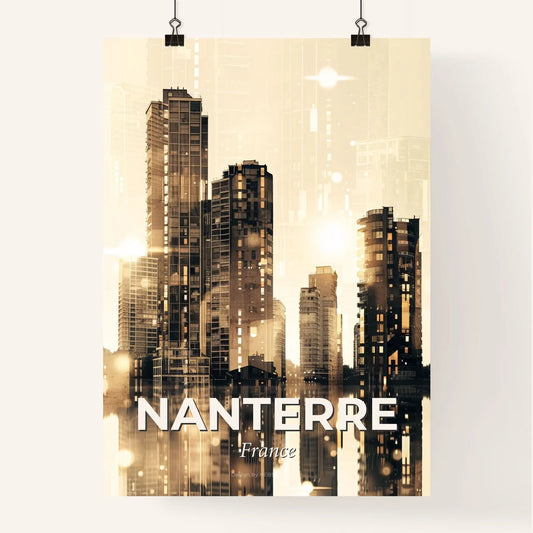 Nanterre Skyline Double Exposure Art Poster Poster