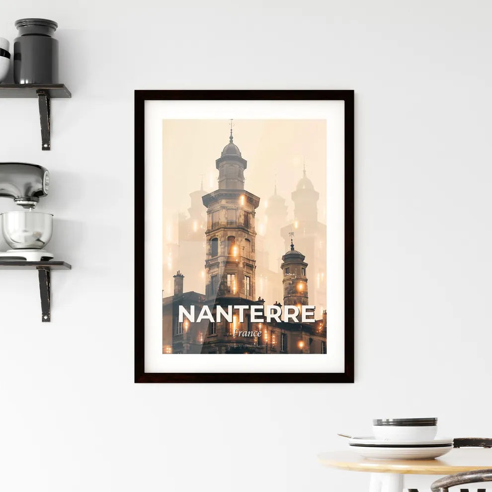 Nanterre Skyline Double Exposure Composite Art Poster Framed Print