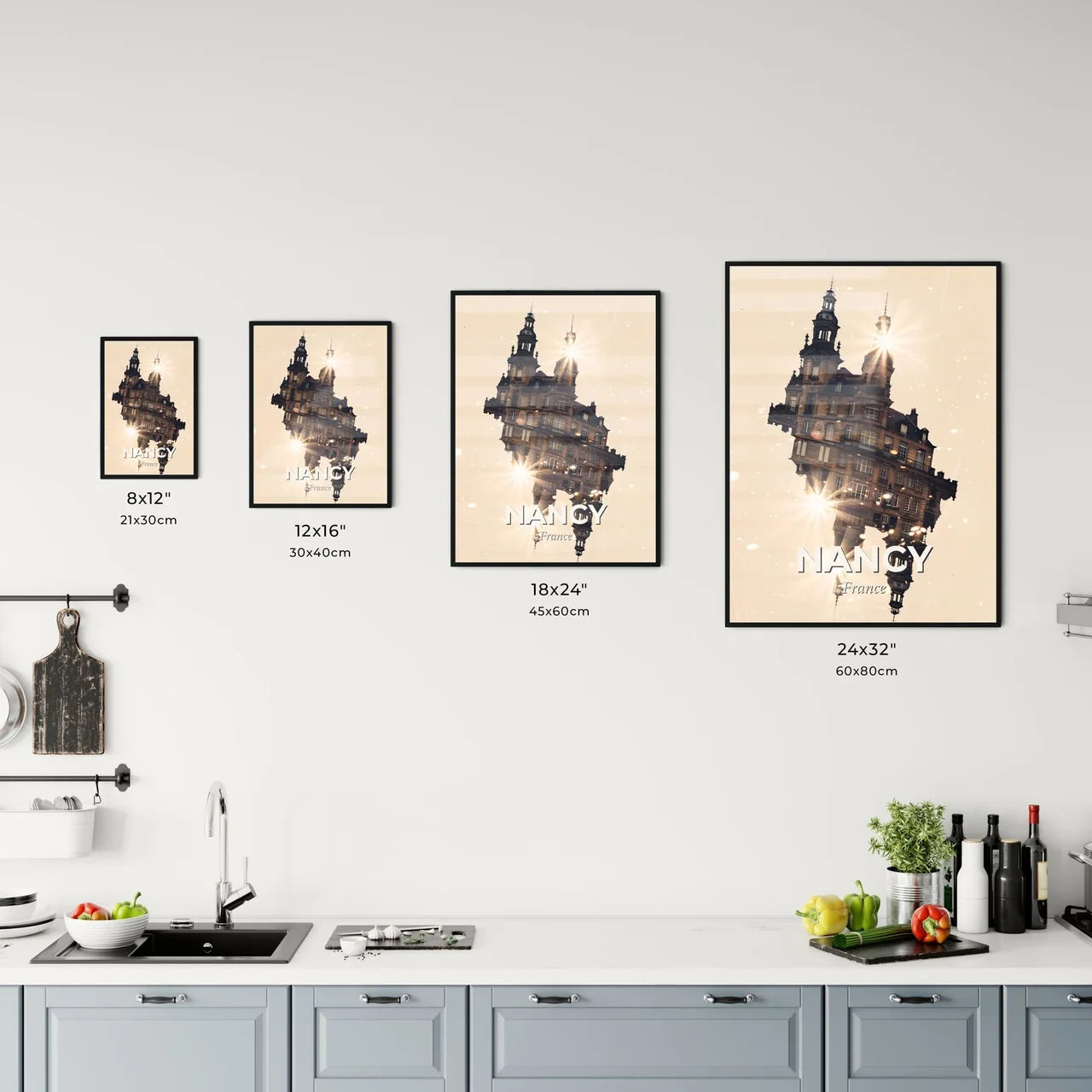 Nancy: Double Exposure Skyline Silhouette Poster Office Art