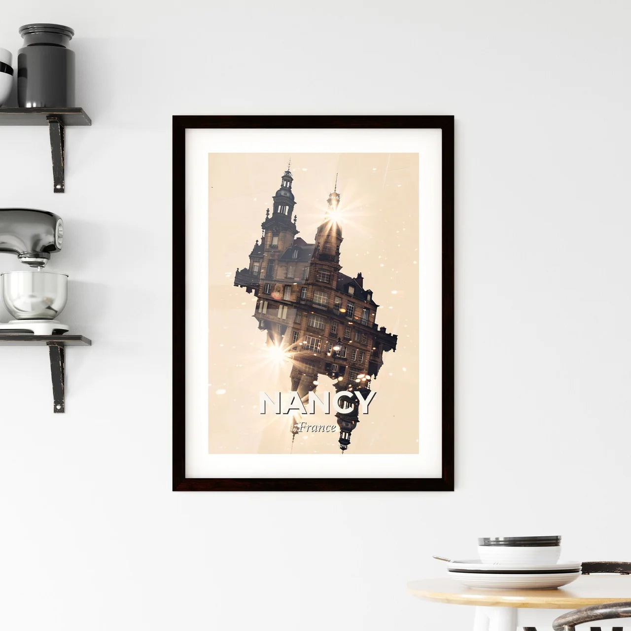 Nancy: Double Exposure Skyline Silhouette Poster Framed Print