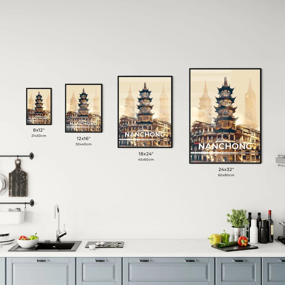 Nanchong China Cityscape Art Bright Beige Office Art