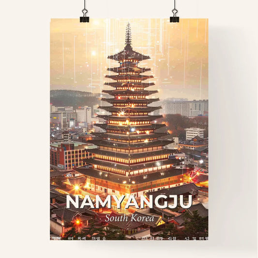 Namyangju Skyline Beige Poster Double Exposure Poster
