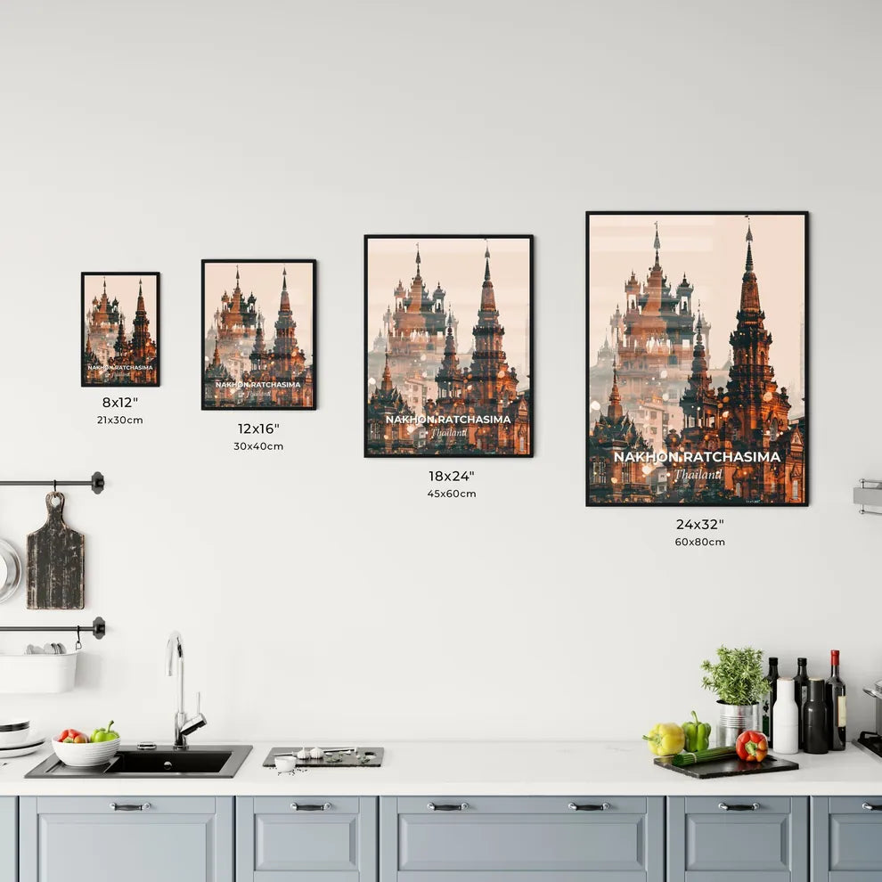 Nakhon Ratchasima, Thailand City Skyline Poster Art Office Art
