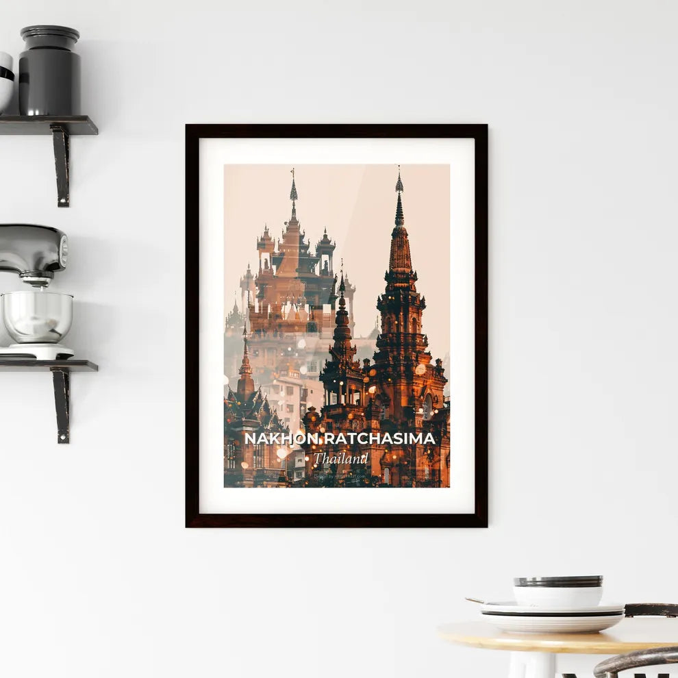 Nakhon Ratchasima, Thailand City Skyline Poster Art Framed Print