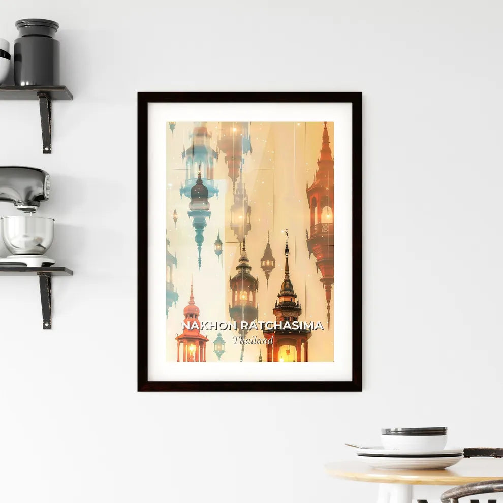 Nakhon Ratchasima Skyline Double Exposure Cityscape Framed Print