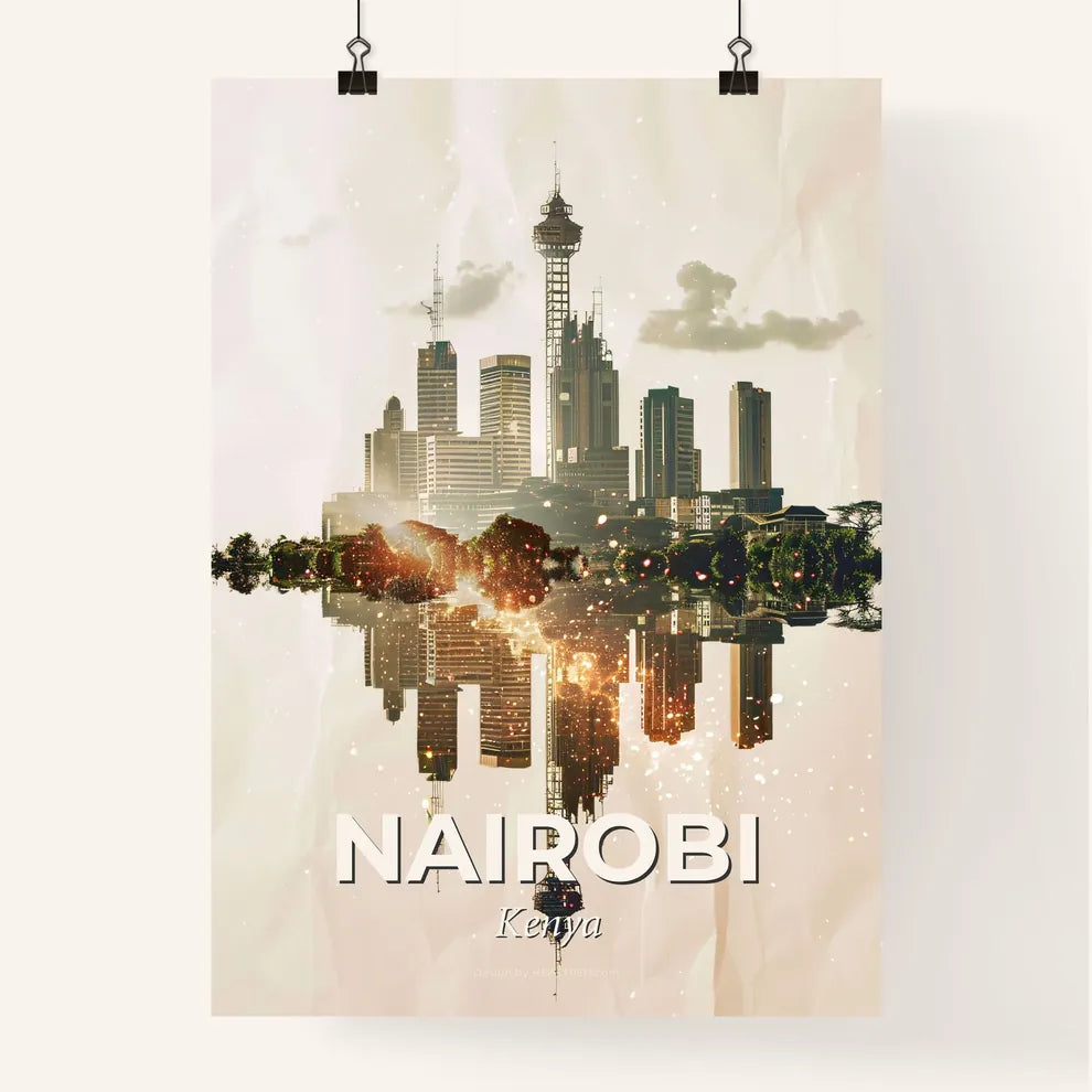 Nairobi: Bright Lights, City Icons Art Poster Poster