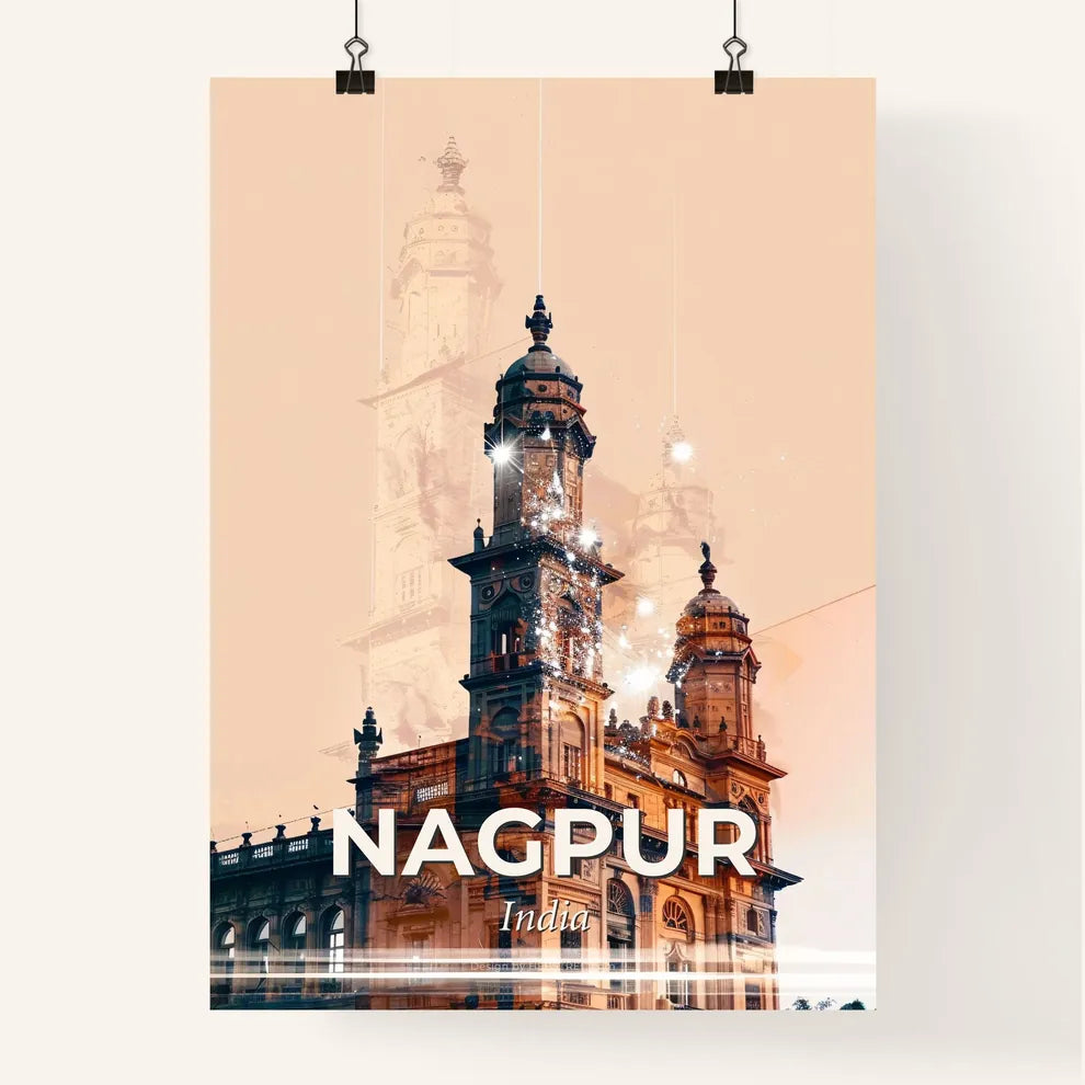 Nagpur Skyline Double Exposure Cityscape Art Poster