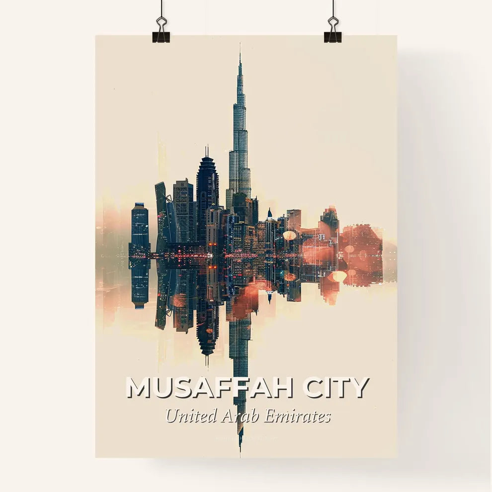 Musaffah Skyline Double Exposure Composite Art Poster Poster