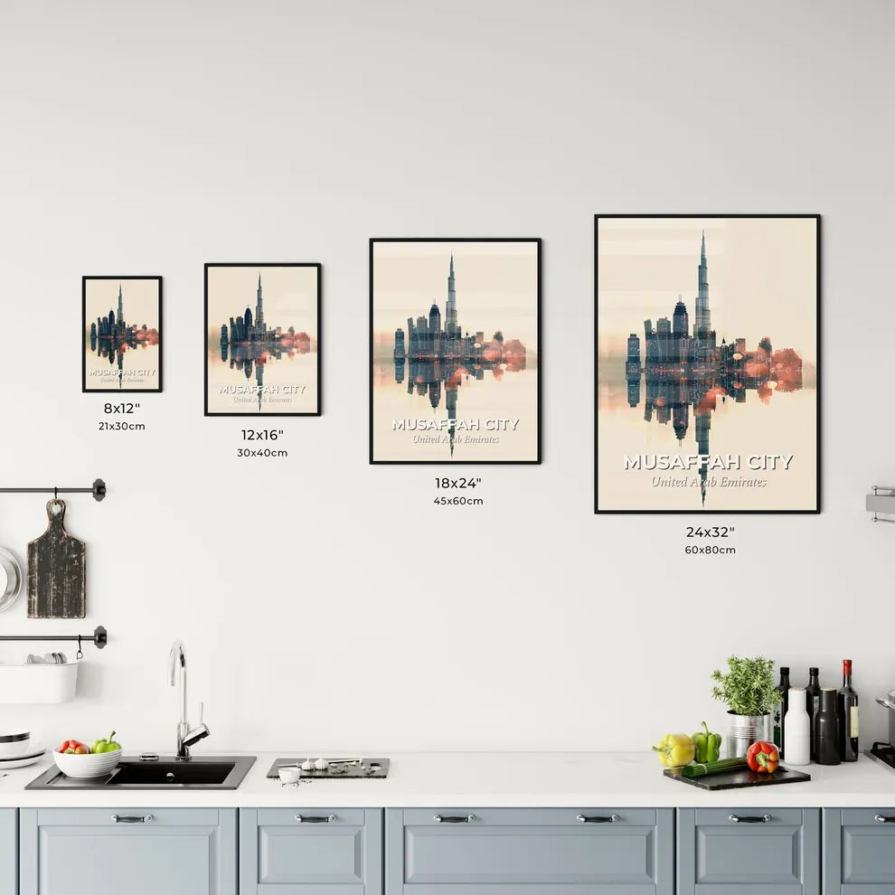 Musaffah Skyline Double Exposure Composite Art Poster Office Art
