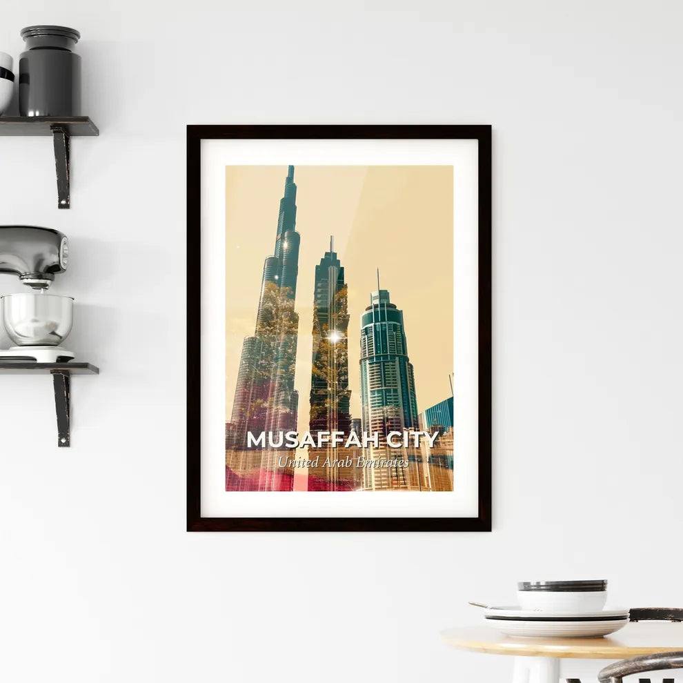 Musaffah City: The Sparkles of Dubai's Skyline Framed Print