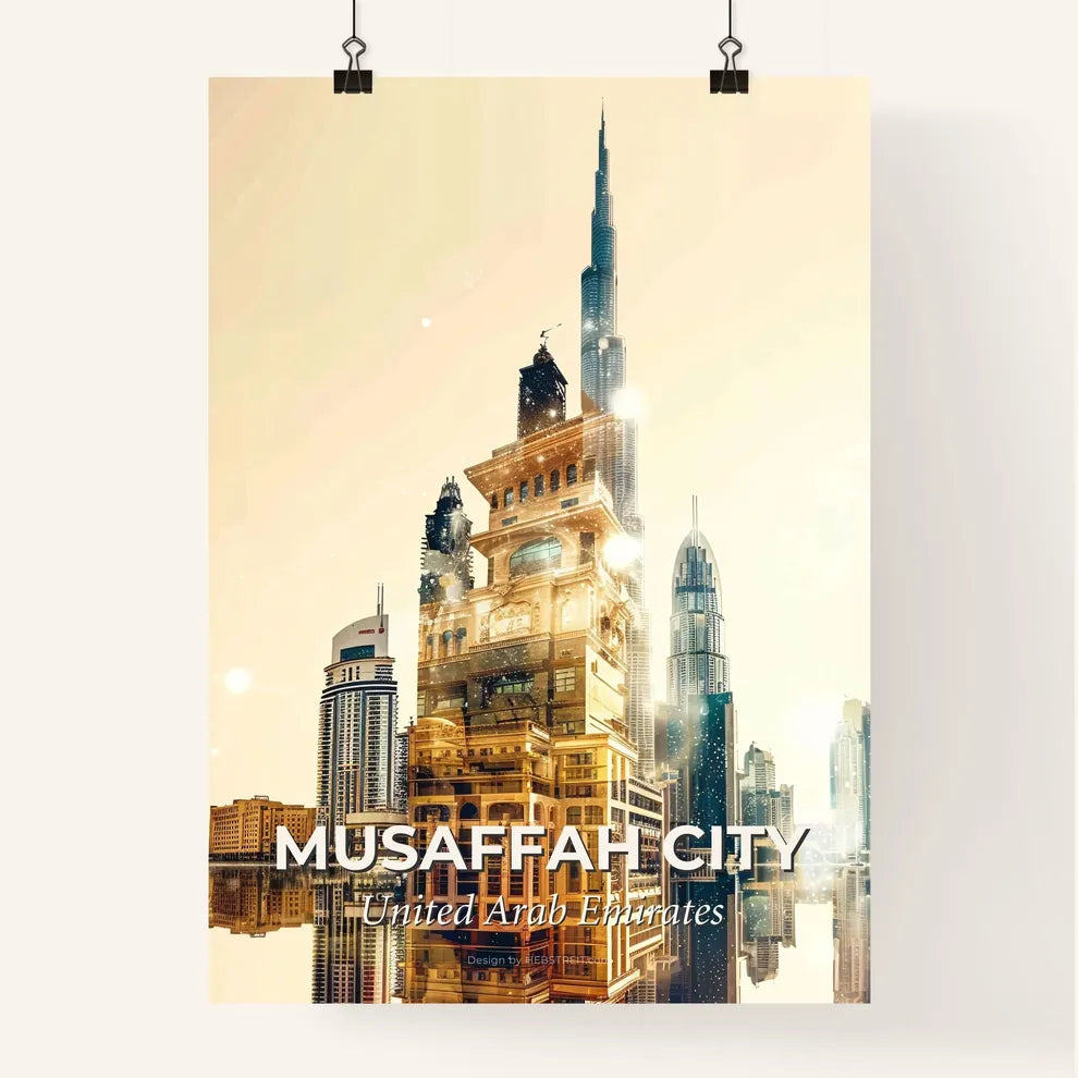 Musaffah City Double Exposure Skyline Poster Poster