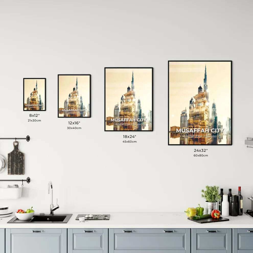 Musaffah City Double Exposure Skyline Poster Office Art