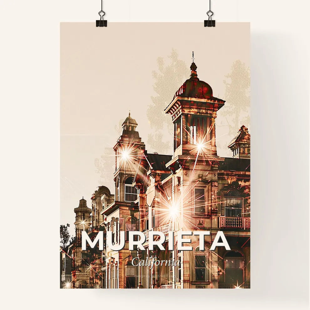 Murrieta City Skyline Spectacular Art Deco Poster Poster