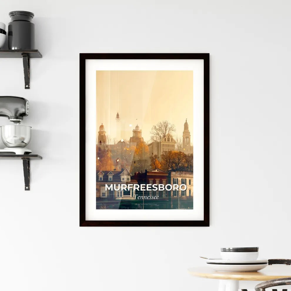 Murfreesboro Skyline Composite Art Poster Framed Print