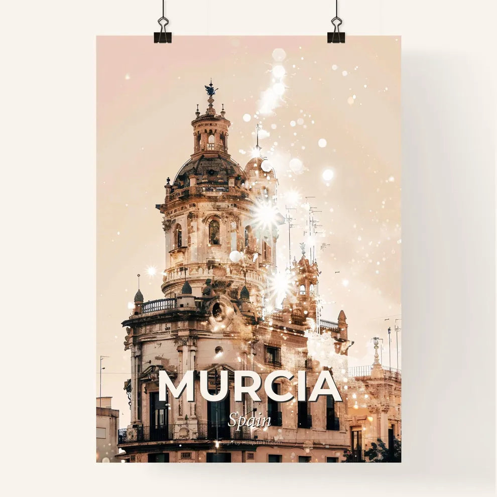 Murcia City Skyline Double Exposure Poster Poster