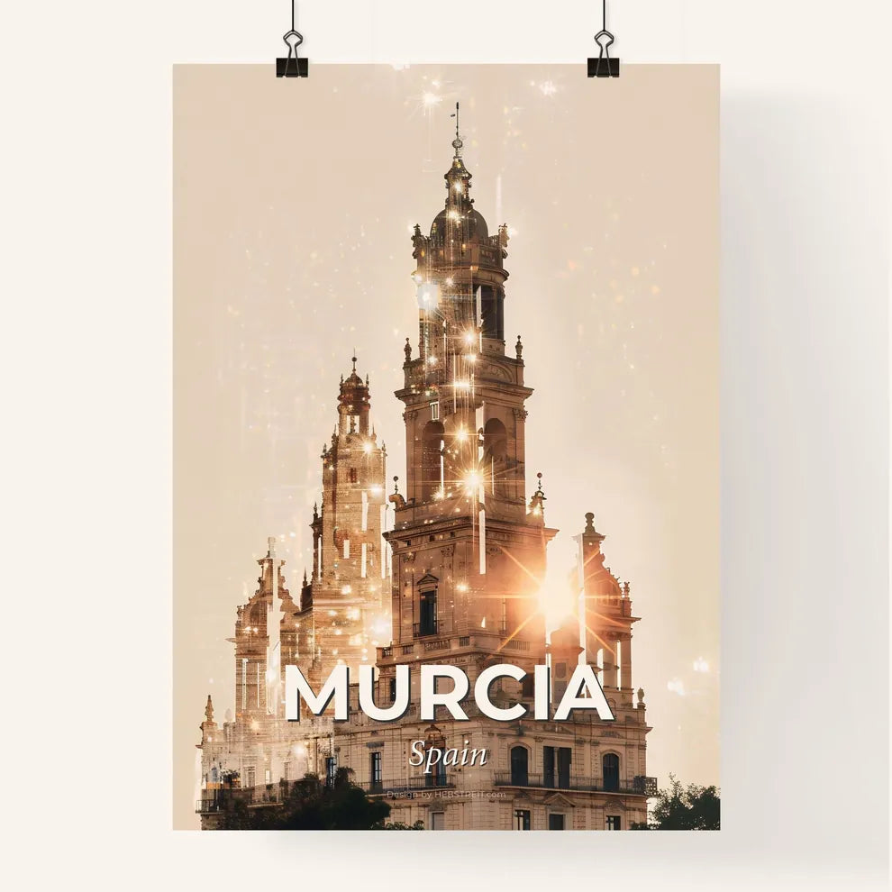 Murcia Cityscape Poster Art with Local Icons Poster