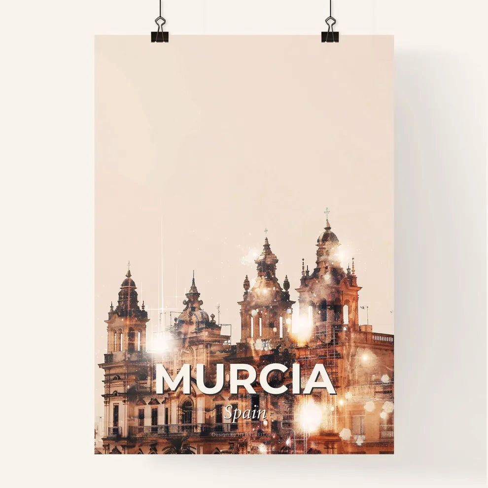 Murcia City Skyline Composite Artwork Poster Poster