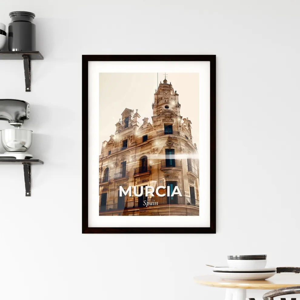 Murcia Cityscape Composite: Architecture and Skyline Glow Framed Print