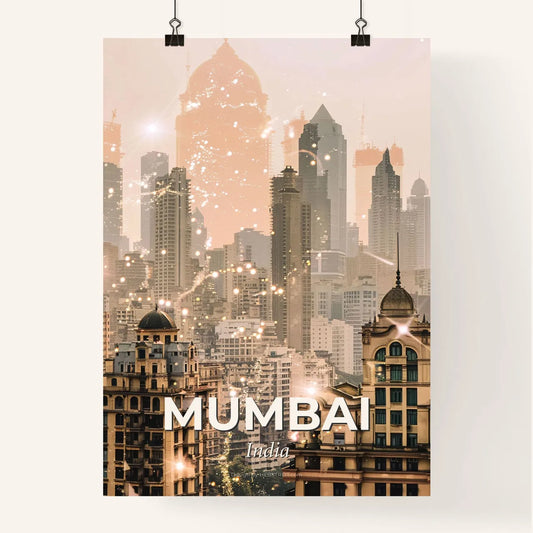 Mumbai Skyline Double Exposure Art Poster