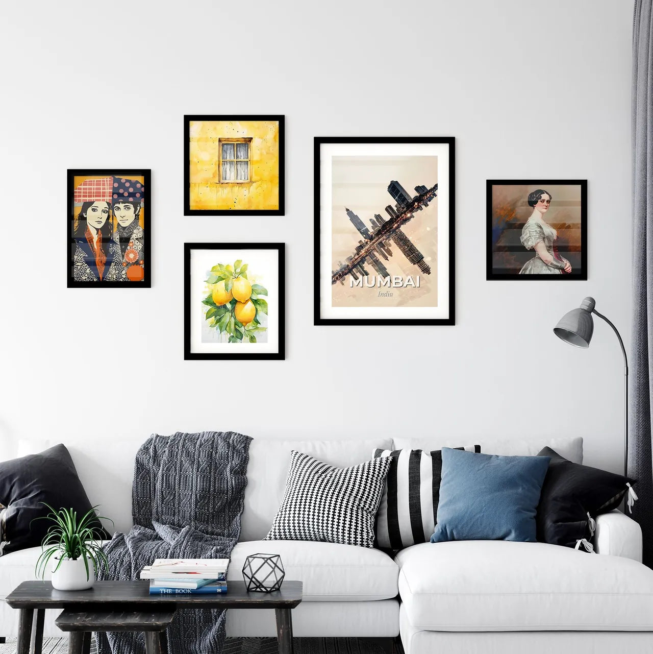 Mumbai: Double Exposure City Skyline Dream Wall Art