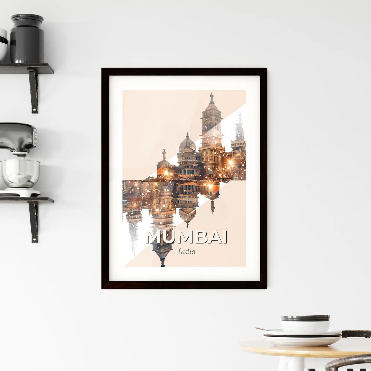Mumbai Skyline: Local Architecture Art Framed Print