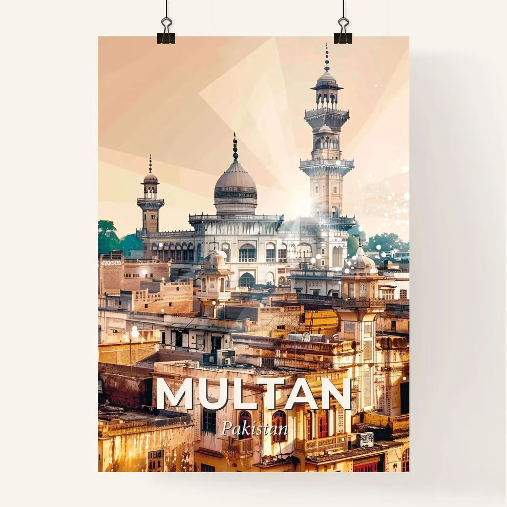 Multan Cityscape Double Exposure Skyline Poster Poster