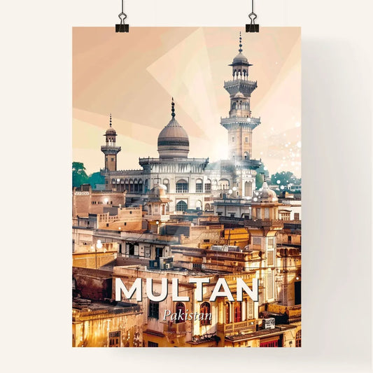 Multan Cityscape Double Exposure Skyline Poster Poster