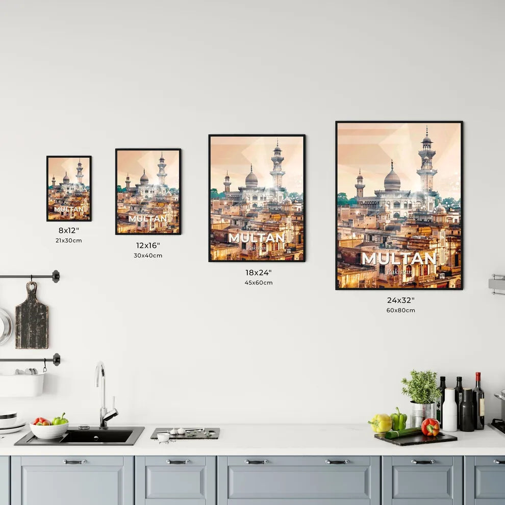 Multan Cityscape Double Exposure Skyline Poster Office Art