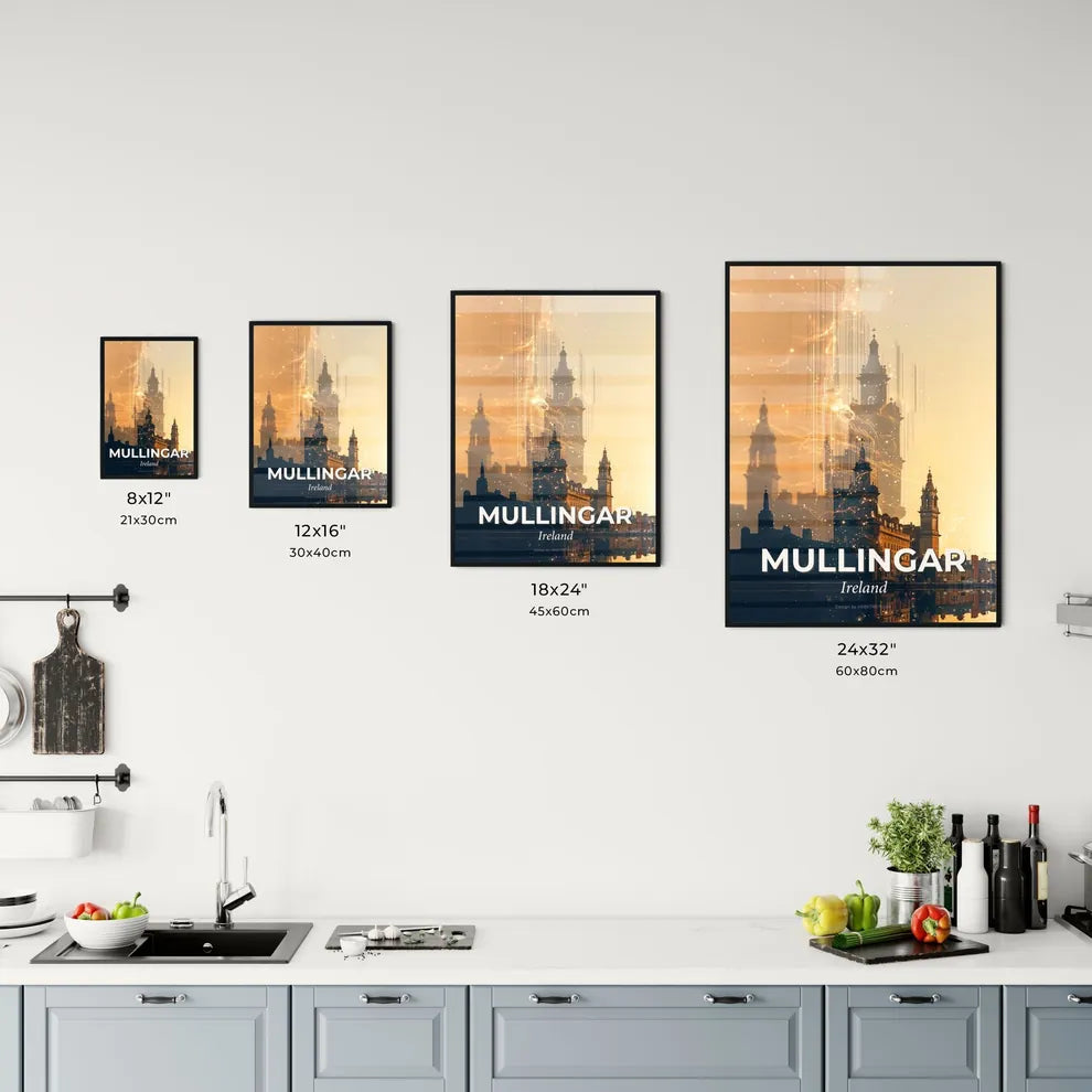 Mullingar Skyline Double Exposure Poster Office Art