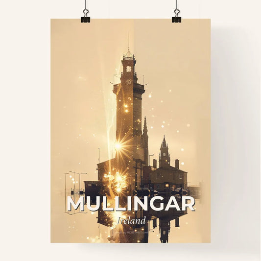 Mullingar City Skyline Silhouette Double Exposure Poster Poster