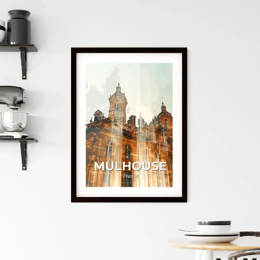 Mulhouse Skyline Composite Art Poster Framed Print