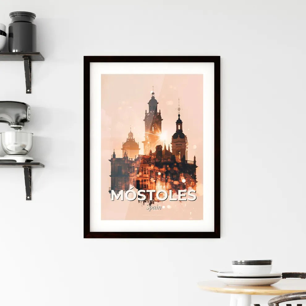 Mostoles: City Skyline Art with Local Icons Framed Print