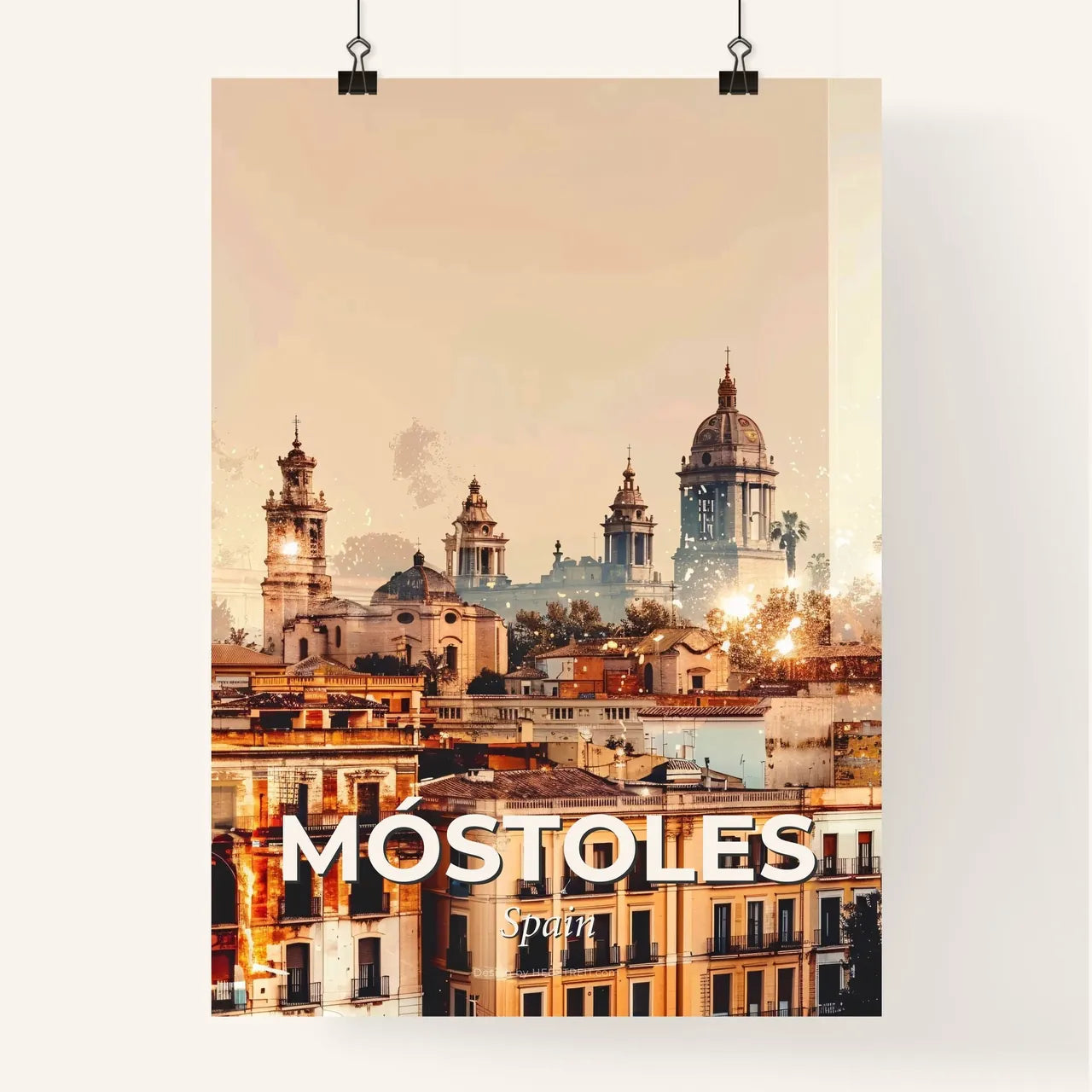 Mostoles City Skyline Splendid Art Poster Poster