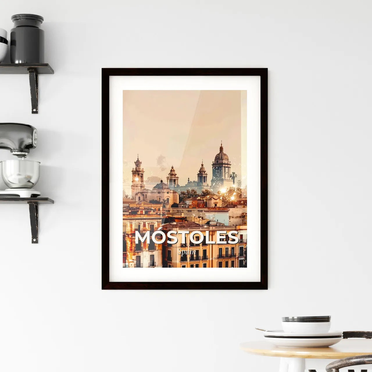 Mostoles City Skyline Splendid Art Poster Framed Print
