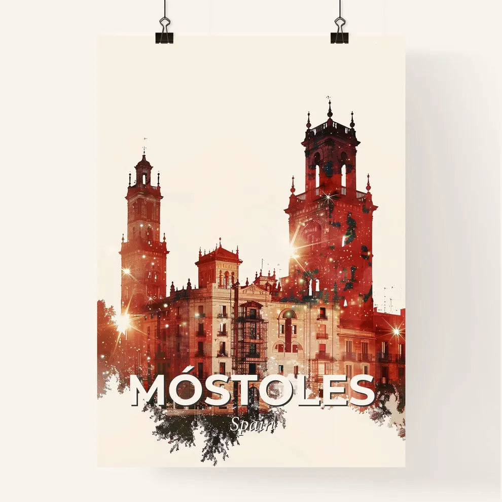 Mostoles City Skyline Architecture Beige Poster Poster